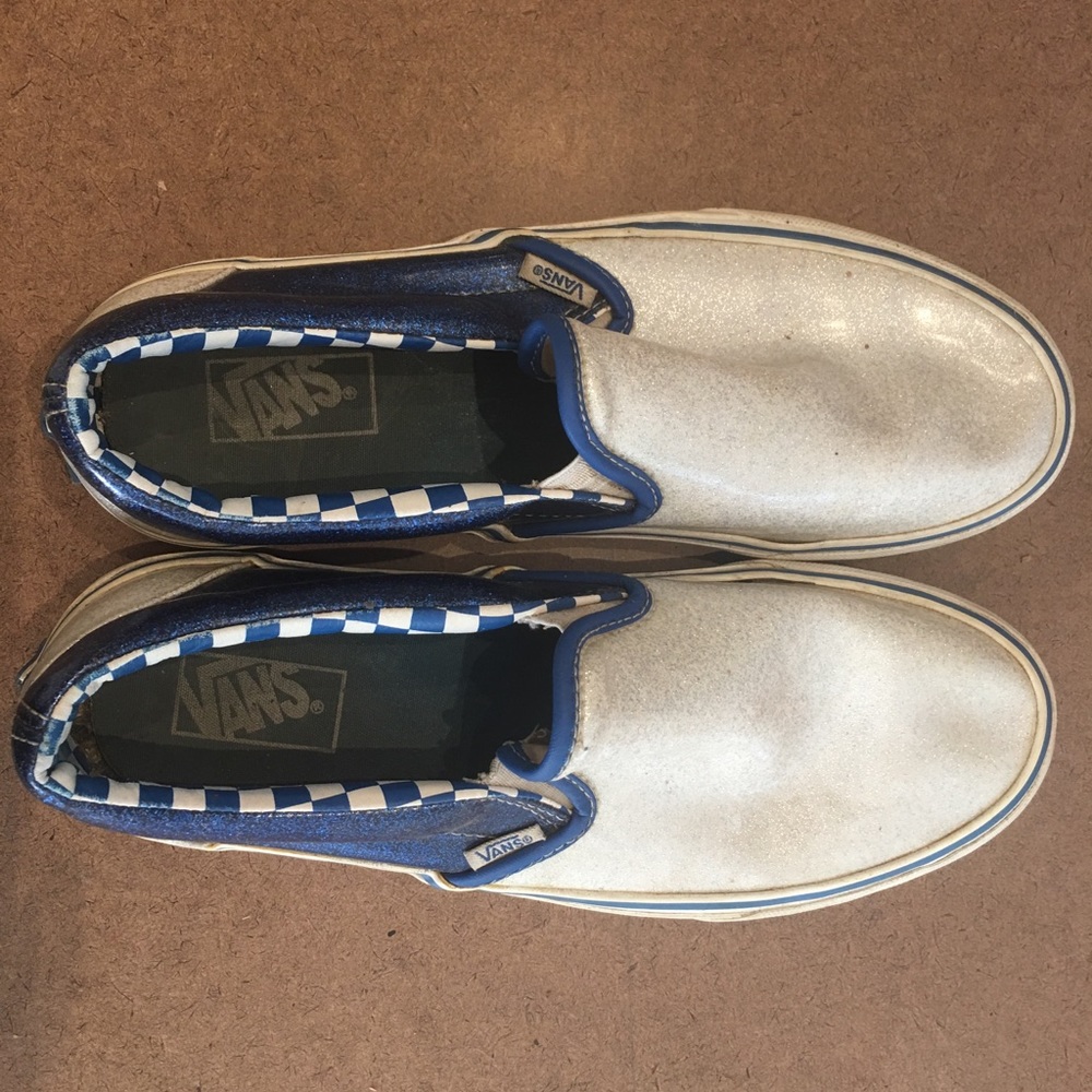 Vans Classic Slip-On Grey Glitter Shoes